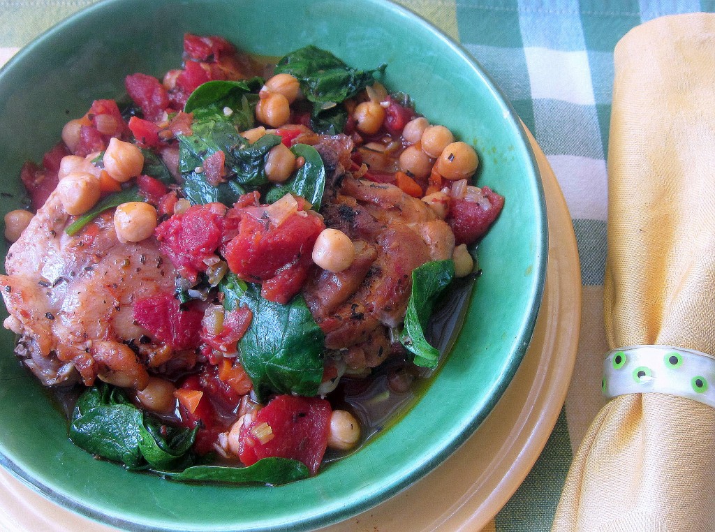 Chicken with Tomatoes, Chickpeas, and Spinach 2