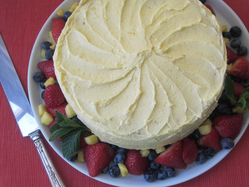 Genoise Cake with Pineapple Rum Buttercream Icing 1