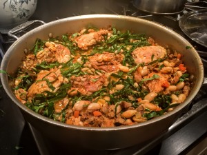 Southern Cassoulet in the skillet