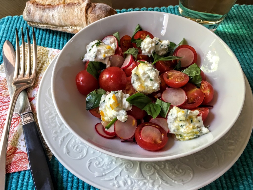 Tomato and Radish Salad with Whipped Chevre