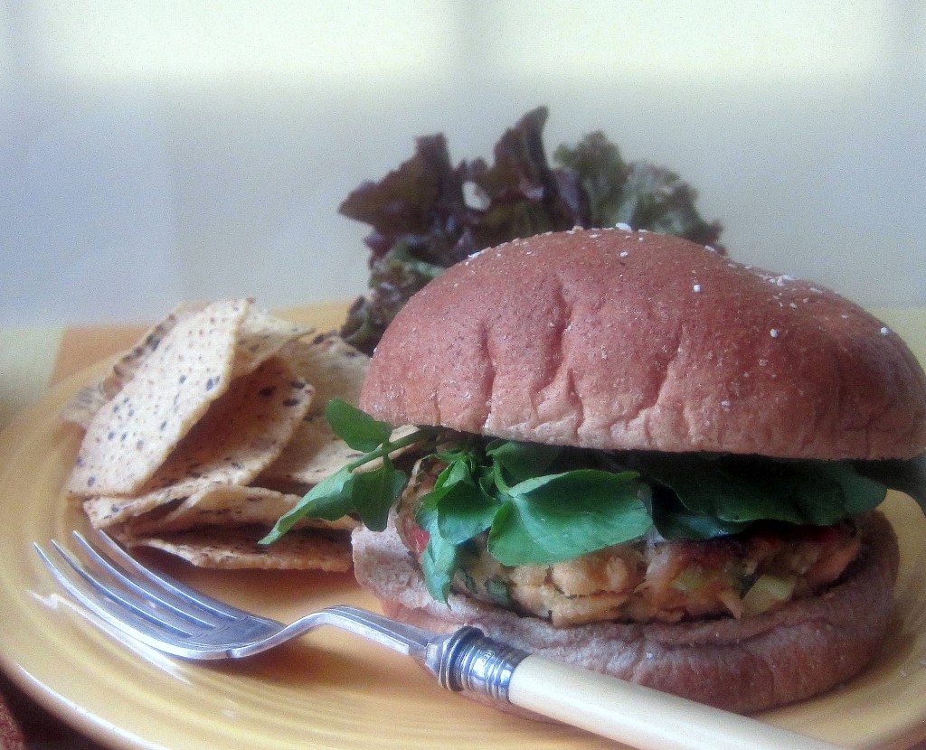 Salmon Burgers with Easy Remoulade Sauce and Watercress Betty Rosbottom