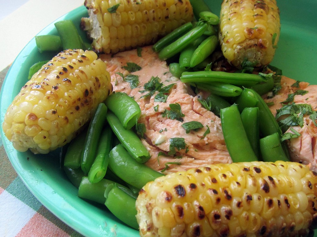 Grilled Salmon and Corn with Lime Butter 1