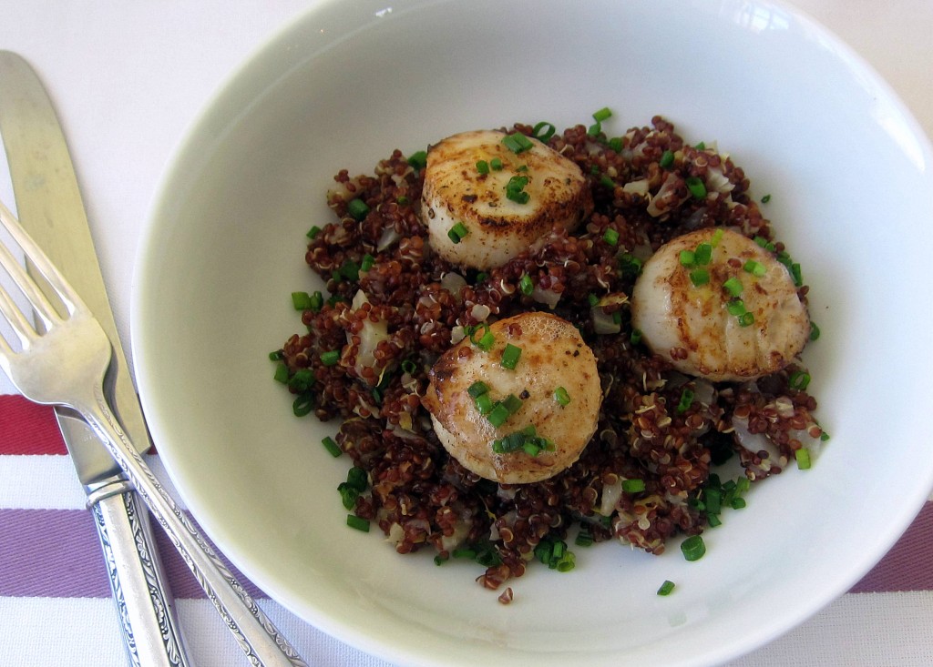 Pan-Seared Scallops with Red Quinoa and Fennel 1