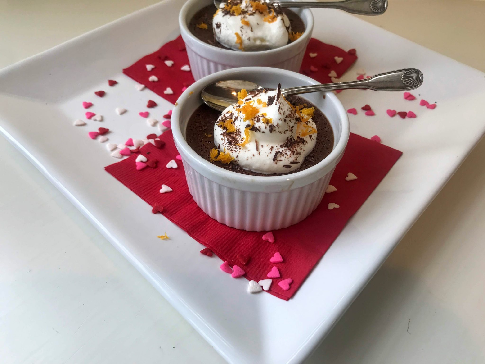 Dark Chocolate and Orange Pots de Crème for Valentine’s Day Betty